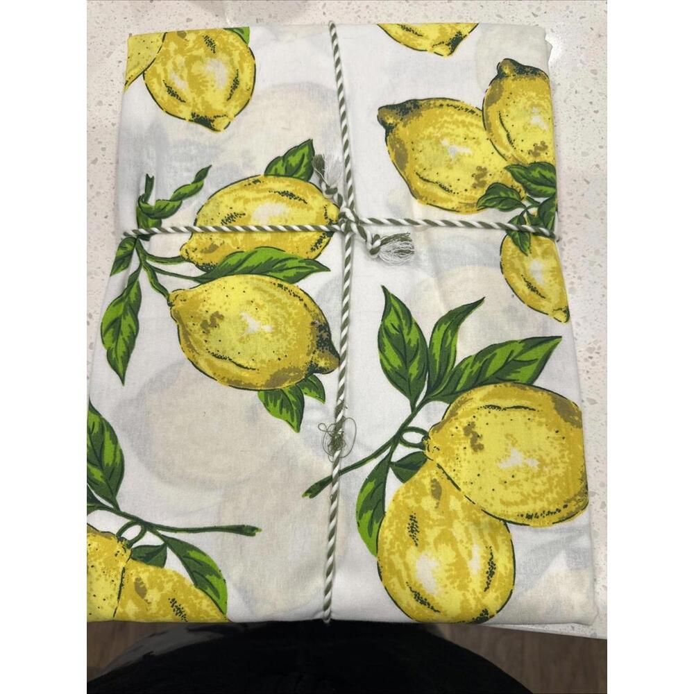 April Cornell Tablecloth 60″ x 84″ Lemons – Yellow Green 100% Cotton NWT - Picture 3 of 3